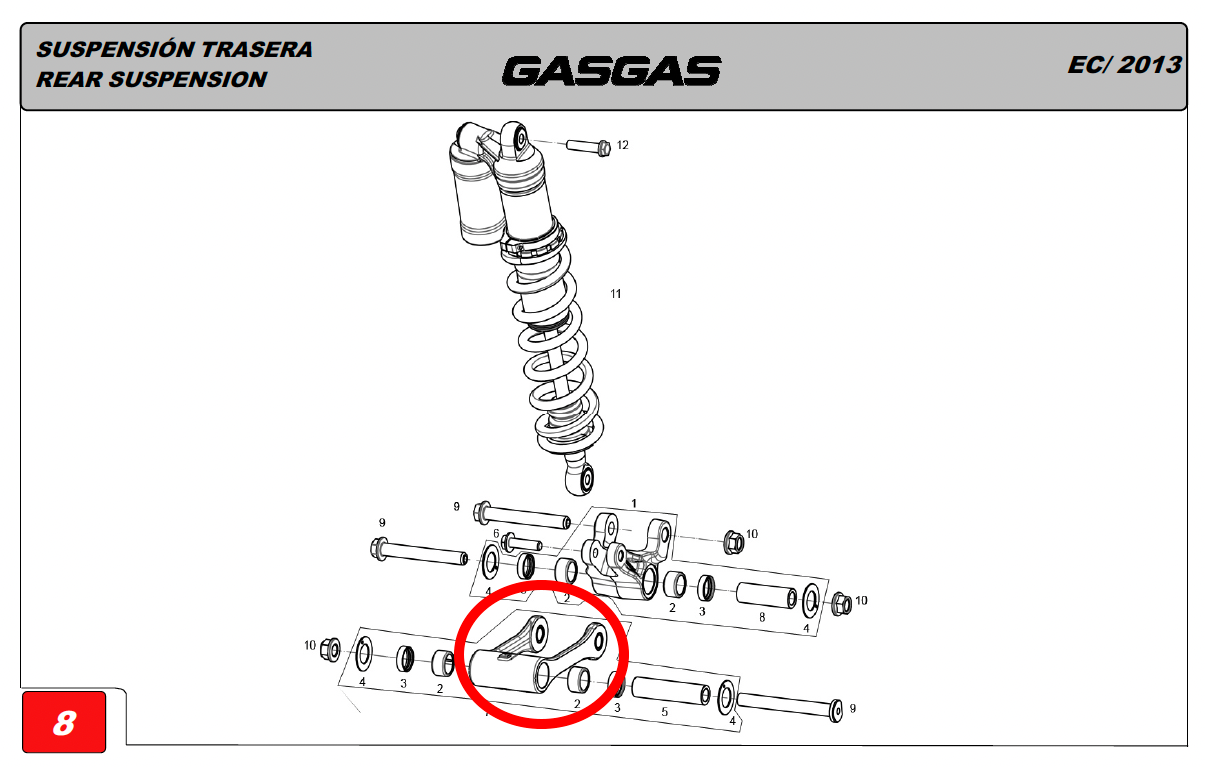 Gas Gas EC250-300 Factory Replica 2013 ,Suspension Link, NOS BF30-001CT-4512