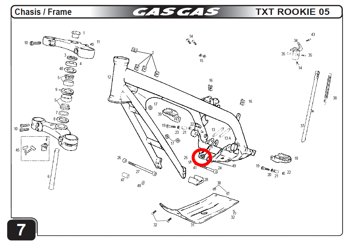 Gas Gas TXT 50 Rookie/EC 50 Rookie ,Engine Support Bush, Genuine BIE500110968