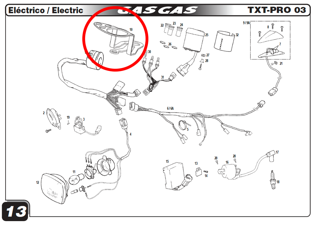Gas Gas TXT Pro 2001-2005 ,Speedo Support, Genuine NOS BT280134045H