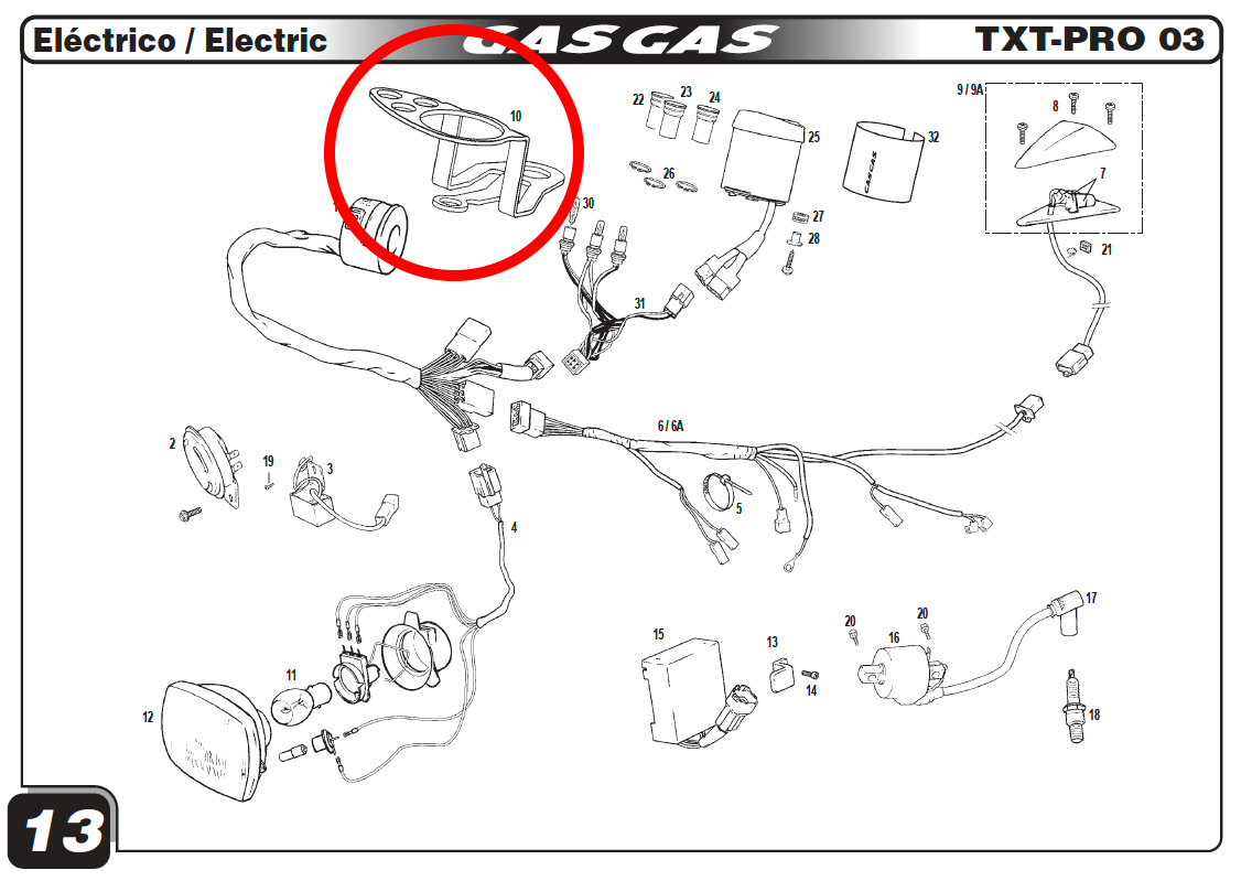 Gas Gas TXT Pro 2001-2005 ,Speedo Support, Genuine NOS BT280134045H