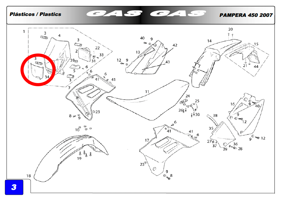 Gas Gas EC FSE Pampera ,Halogen Light Protector, Genuine BE250520071