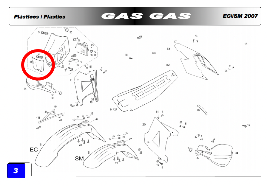Gas Gas EC FSE Pampera ,Halogen Light Protector, Genuine BE250520071