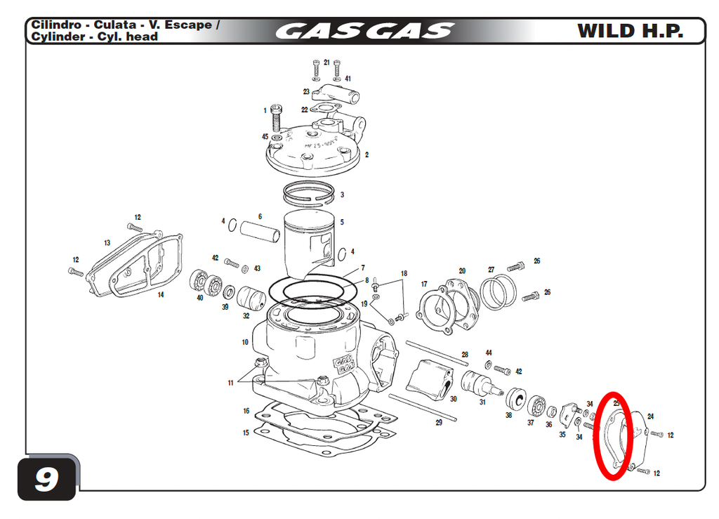 Gas Gas EC HP Wild Right ,Valve Cover Gasket, Genuine NOS ME25644007