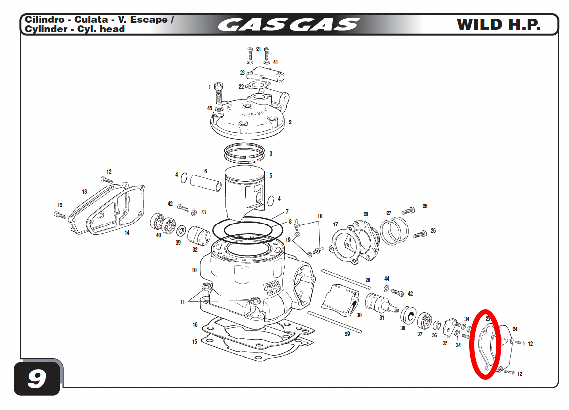 Gas Gas EC HP Wild Right ,Valve Cover Gasket, Genuine NOS ME25644007