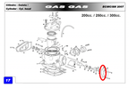 Gas Gas EC HP Wild Right ,Valve Cover Gasket, Genuine NOS ME25644007
