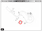Gas Gas EC 125-200-250-300 MC65 ,Exhaust Bracket, With Rubber BIC050526004