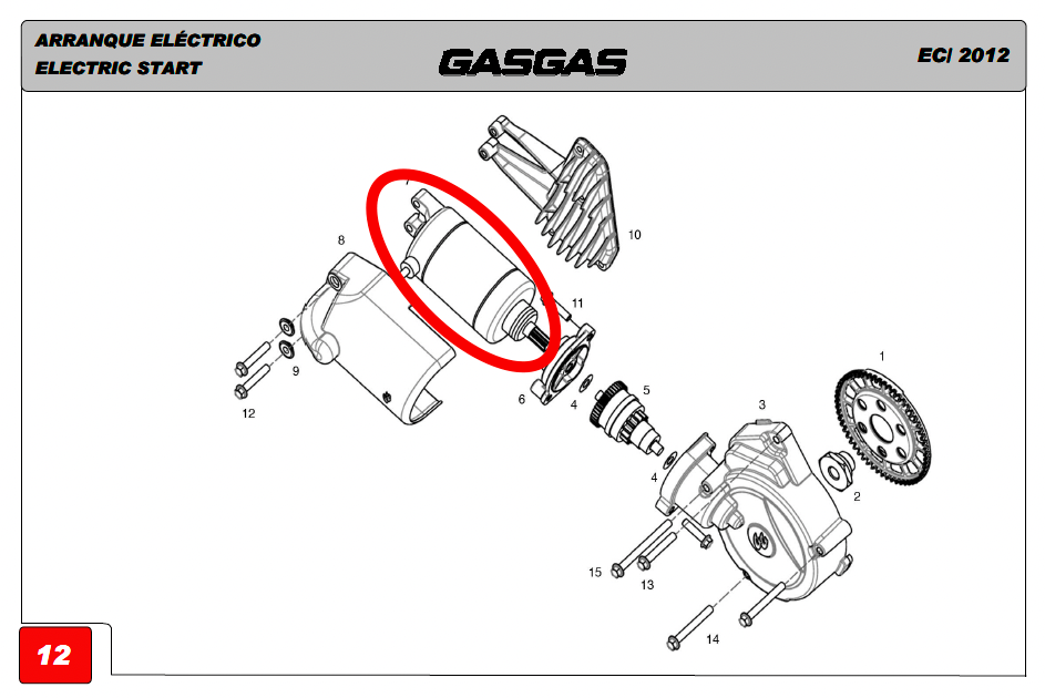 Gas Gas EC FSE HP Wild Pampera ,Starter Motor, NOS MFS450526500