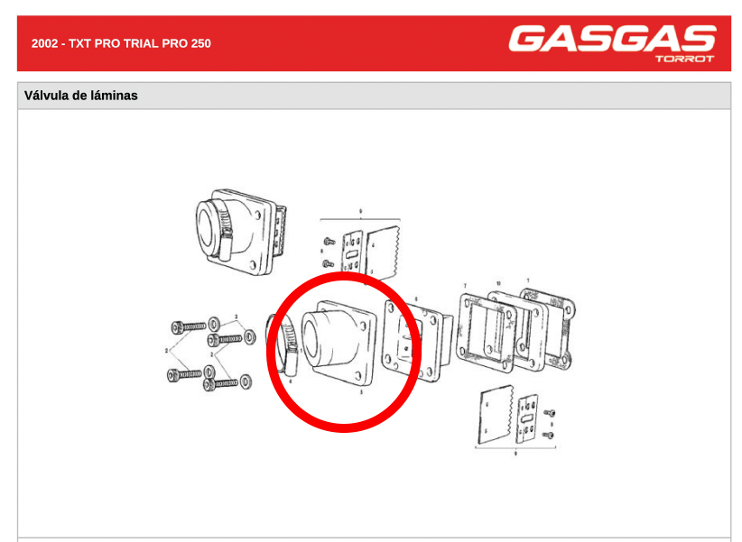 Gas Gas JTR TXT Pampera ,Inlet Manifold, Genuine NOS M01615004