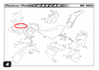 Gas Gas MC 125-250 MX, 2003-2010  Front Number Board Support Bar, NOS, BC250220032 available at Moto-Classic from 16.95