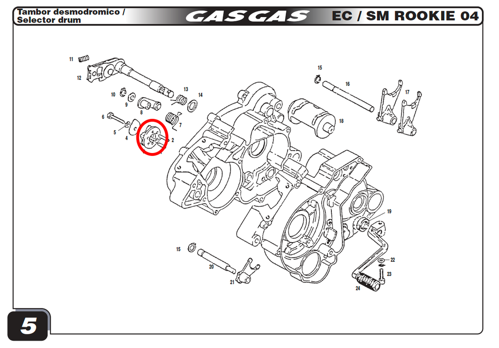 Gas Gas TXT EC SM 50cc Rookie ,Gear Stopper Plate, Genuine Morini Y00.135048