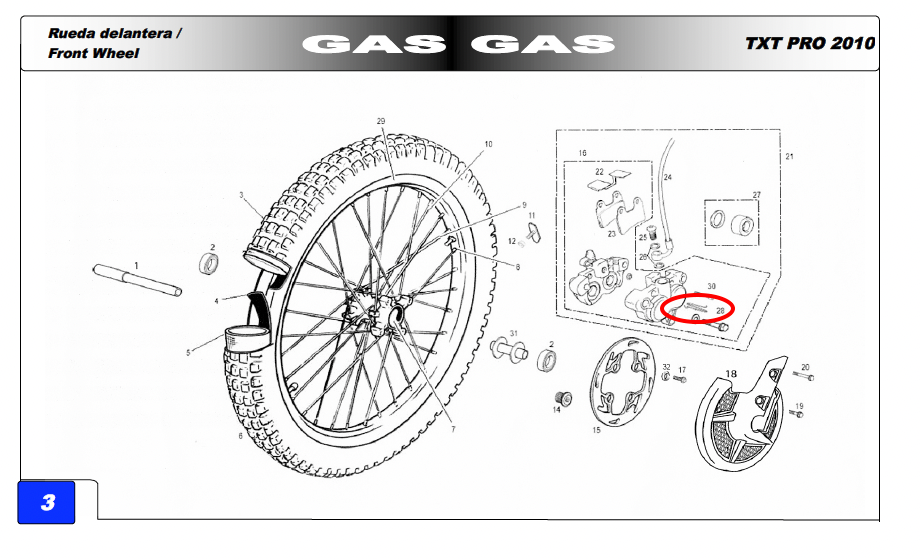 Gas Gas TXT Pro Raga Rookie Front & Rear ,Brake Pad Retaining Clip, R250000