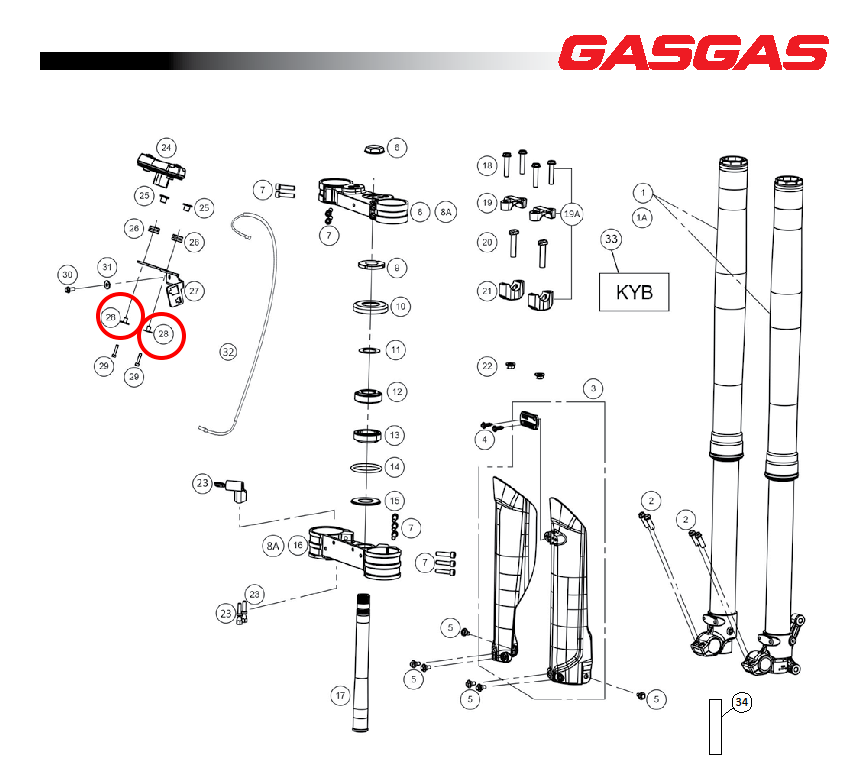 Gas Gas EC 2018-2021 Multifunction ,Clock Lower Support Bush, EE65025GG-CLJ