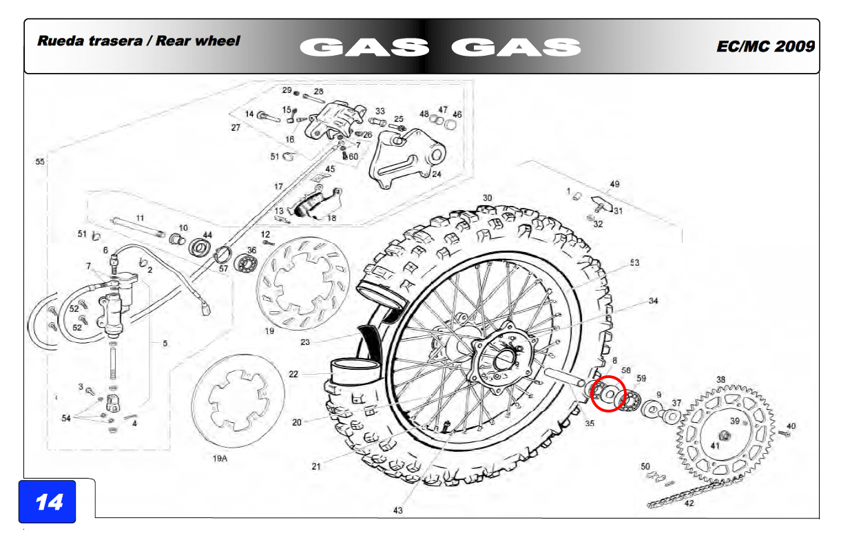 Gas Gas EC SM MC FSE FSR Pampera ,Interior Hub Washer, BE250318056