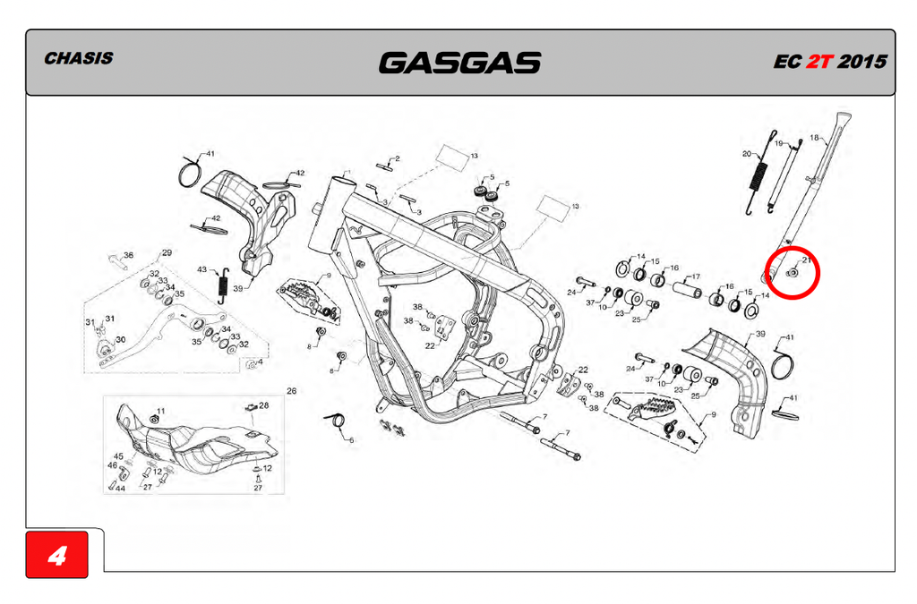 Gas Gas EC Side ,Stand Fixing Screw, Genuine NOS BE142203013