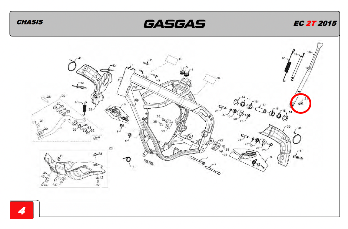 Gas Gas EC Side ,Stand Fixing Screw, Genuine NOS BE142203013