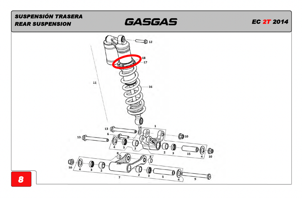 Gas Gas EC TXT Reiger ,Rear Shock Adjusting Nut, Genuine NOS 320.5.15.03
