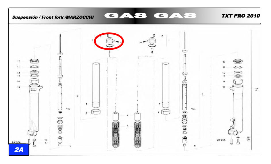 Gas Gas TXT 2003-2010 Marzocchi Adjusting ,Top Fork Nut, BT280414106