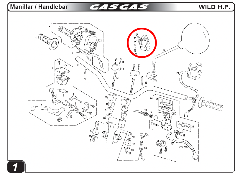 Gas Gas Wild HP Quad ,Kill Switch with Lanyard, Genuine NOS BQ300334054