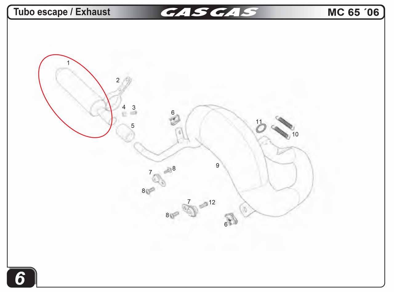 Gas Gas MC65 ,Exhaust Silencer, Genuine NOS BIC060526002