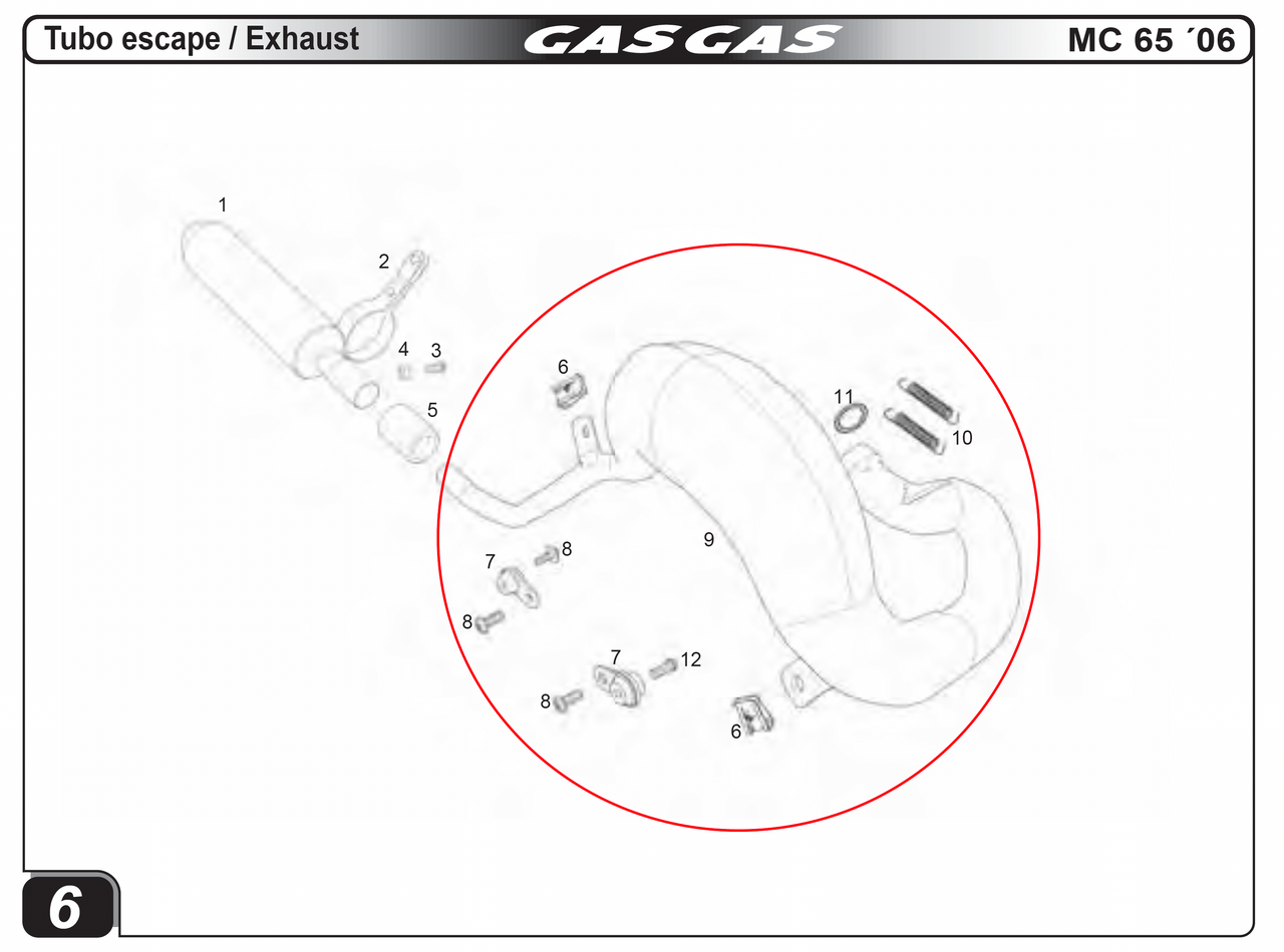 Gas Gas MC65 ,Main Exhaust, Genuine NOS BIC060526001