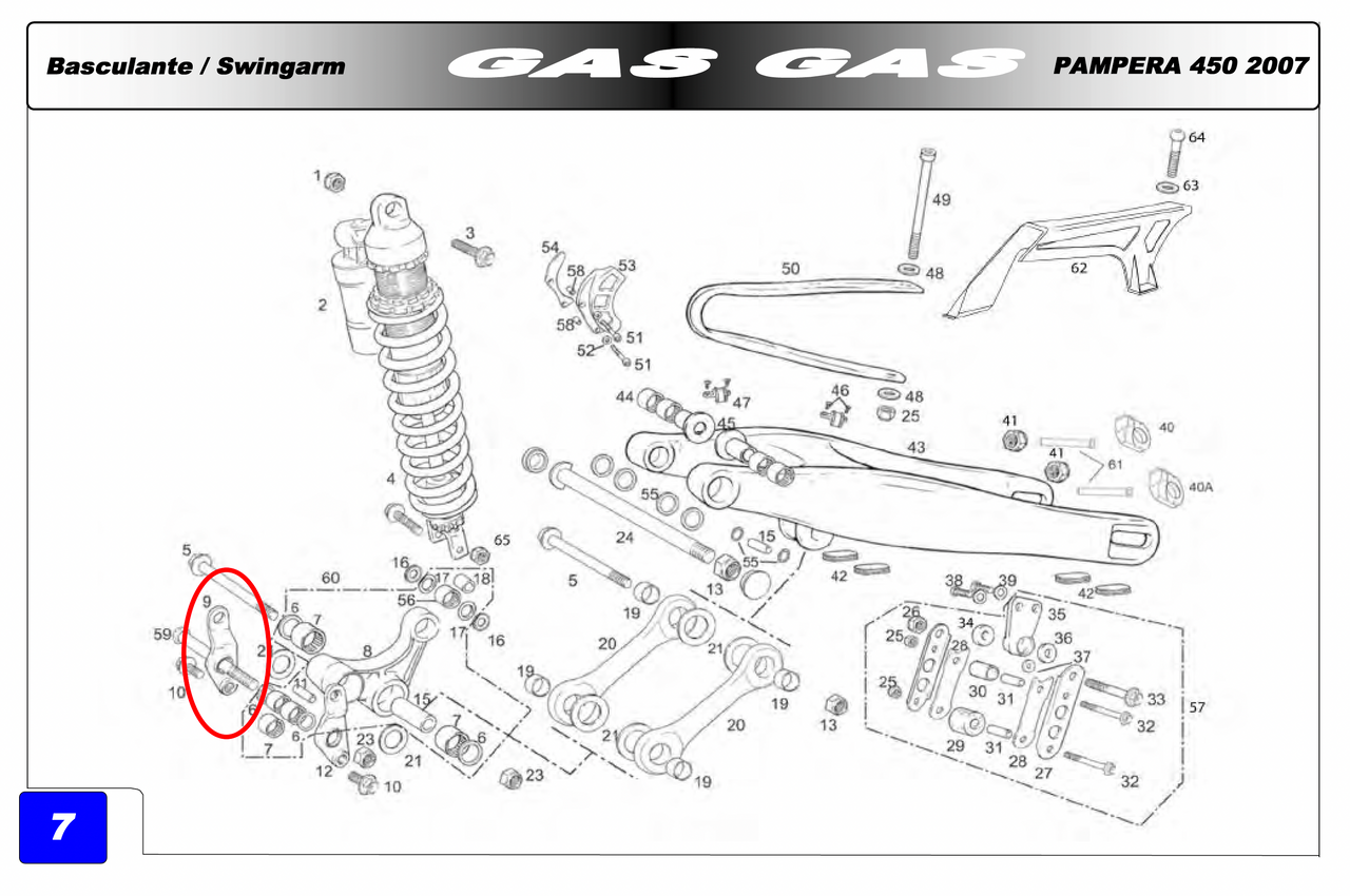 Gas Gas EC FSE Pampera Right ,Suspension Link Support, Genuine NOS BE250314006