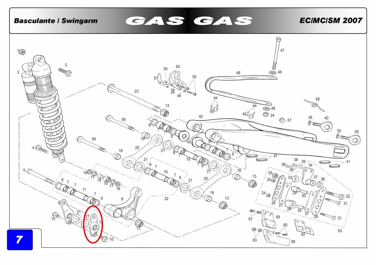 Gas Gas EC FSE Pampera Left ,Suspension Link Support, Genuine NOS BE250314007