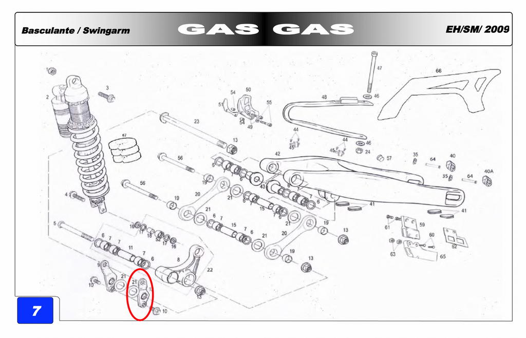 Gas Gas EC FSE Pampera Left ,Suspension Link Support, Genuine NOS BE250314007