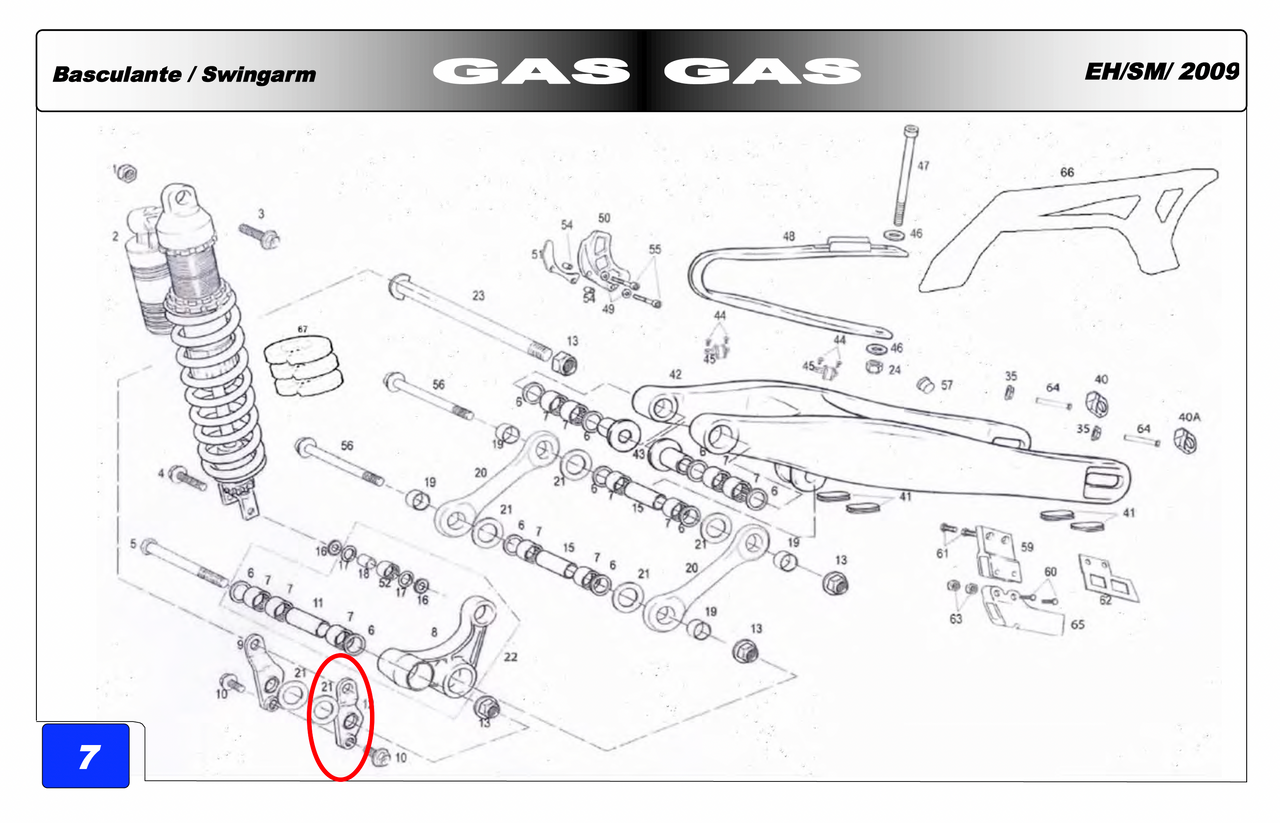 Gas Gas EC FSE Pampera Left ,Suspension Link Support, Genuine NOS BE250314007