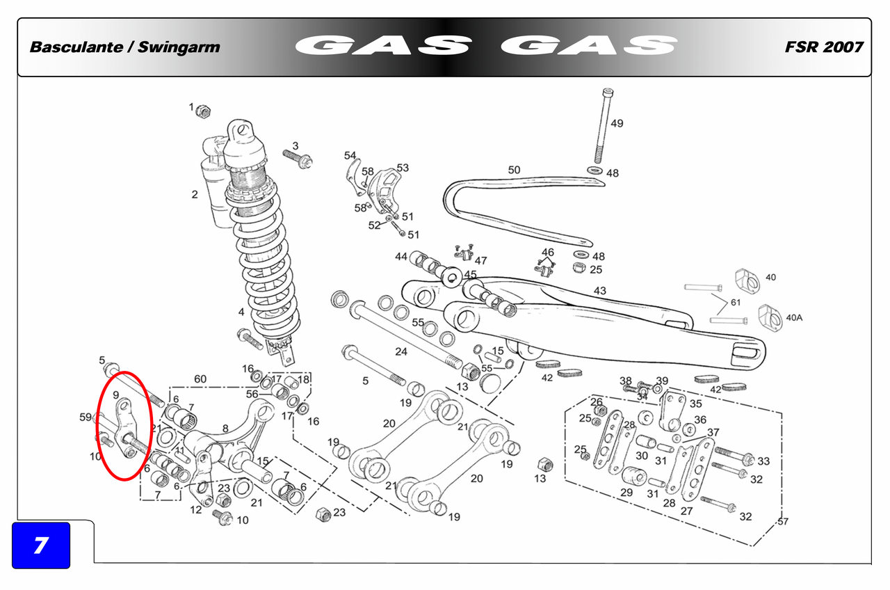 Gas Gas EC FSE Pampera Right ,Suspension Link Support, Genuine NOS BE250314006
