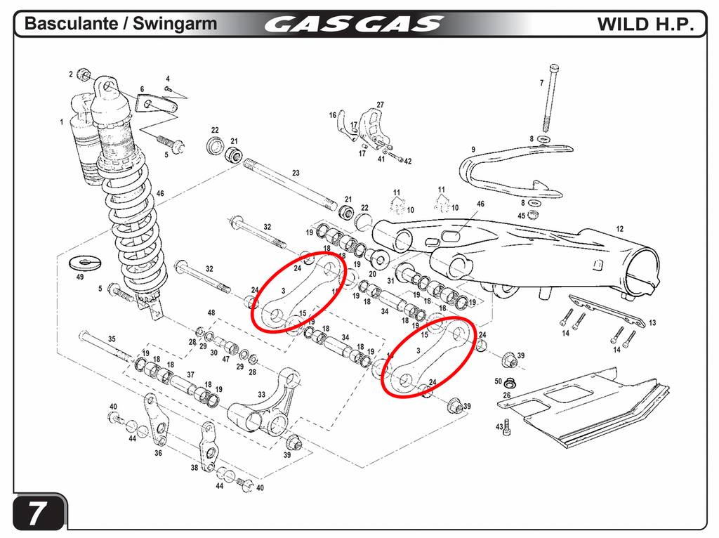 Gas Gas EC TT HP Wild FSE EH ,Suspension Connecting Rod, BC250014008