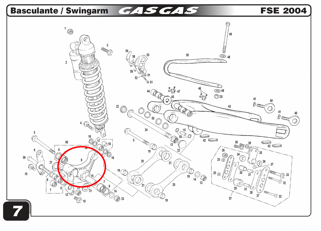 Gas Gas EC HP Quad FSE EH ,Suspension Rocker Arm, NOS BE25614005