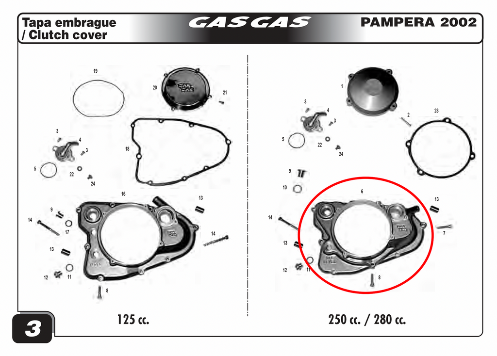 Gas Gas TX TXT Pampera ,Clutch Cover, Genuine NOS MT27932001