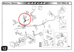 Gas Gas EC TXT Pampera ,Speedometer Wiring,  with Bulbs BE250134023