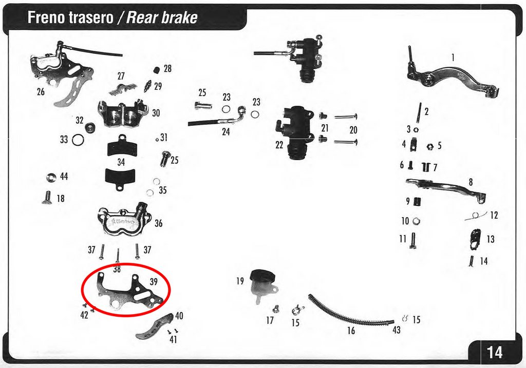 Gas Gas TXT 2000-2002 ,Caliper Support Bracket, Genuine NOS BT27922051
