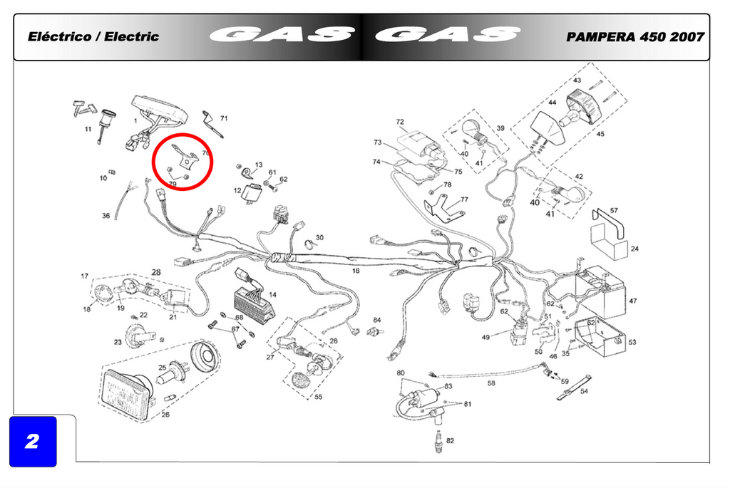 Gas Gas EC FSE FSR Pampera ,speedo support bracket, BFS450634045
