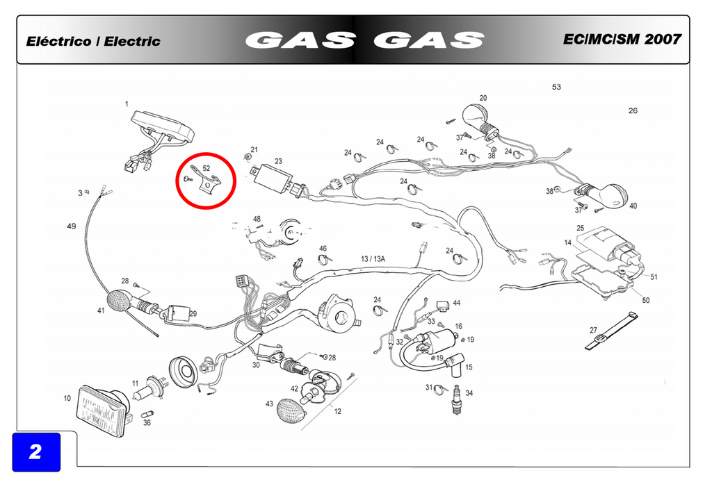 Gas Gas EC FSE FSR Pampera ,speedo support bracket, BFS450634045