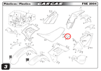 Gas Gas FSE Left Side ,Seat Support Bracket, Genuine NOS BFS400310020