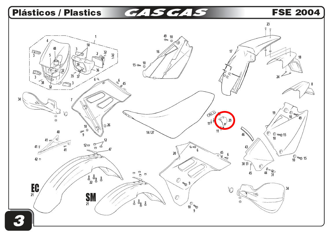 Gas Gas FSE Left Side ,Seat Support Bracket, Genuine NOS BFS400310020