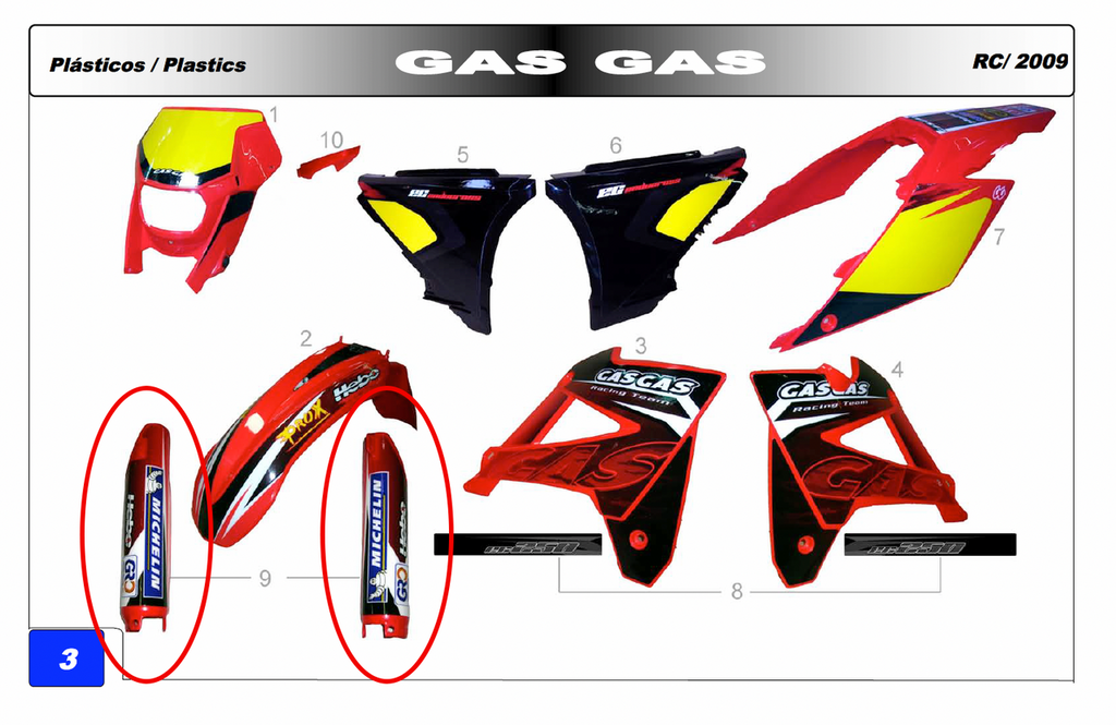 Gas Gas EC/MC 2005-2008 ,Fork Protectors, NOS BE94600RCN2508