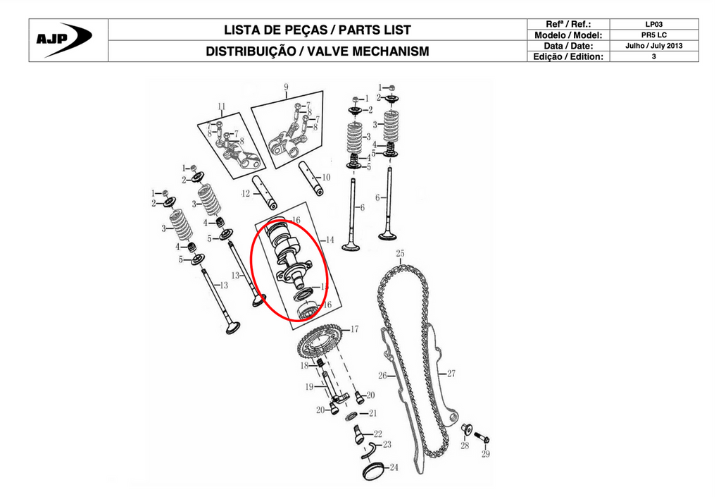 Gas Gas Cami 250 AJP PR5 250 ,Camshaft, Genuine 15100ME300000