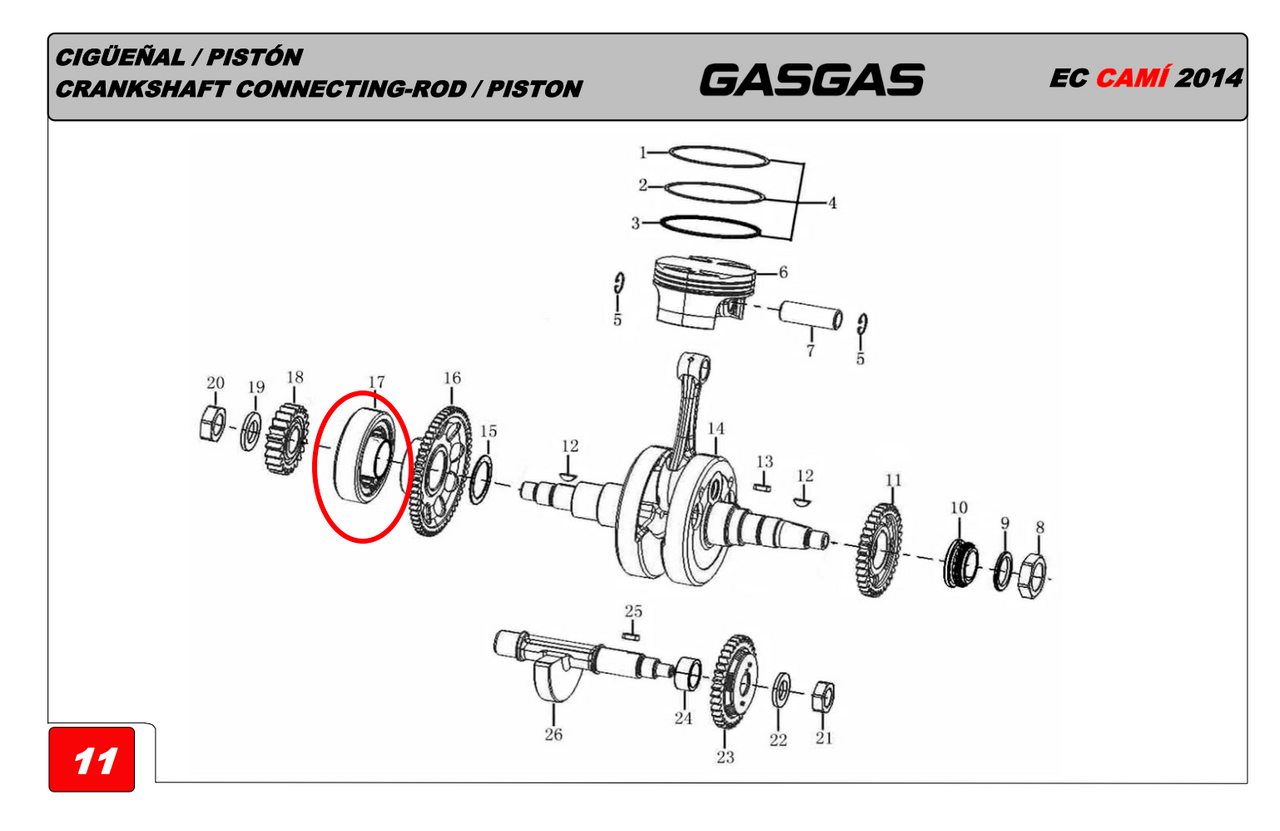 Gas Gas Cami AJP PR5 250 ,Over Run Clutch, Genuine 21300ME300000