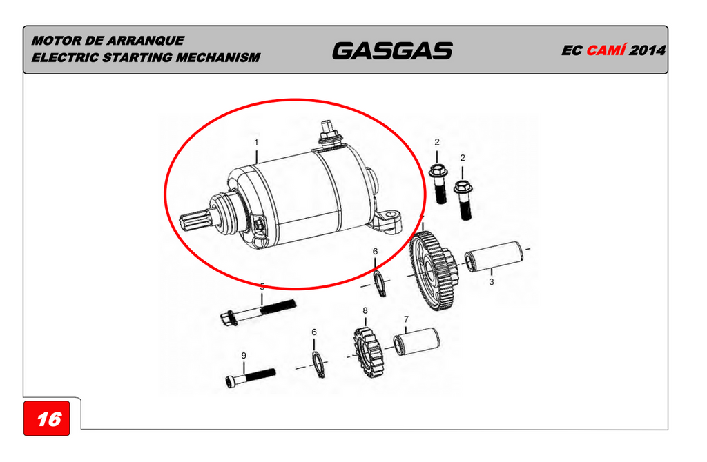 Gas Gas Cami AJP PR5 250 ,Starter Motor,Genuine 15100ME300000