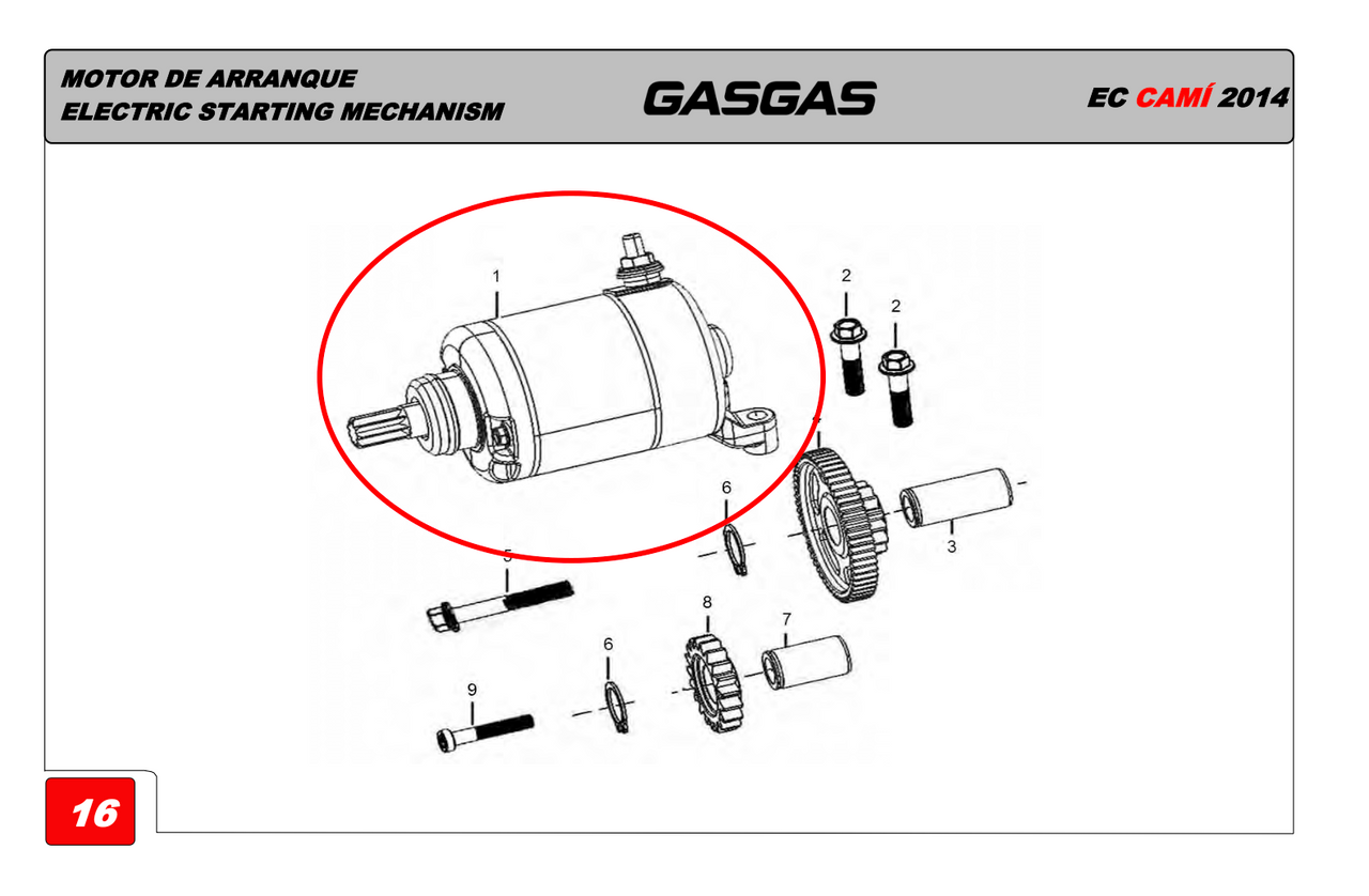 Gas Gas Cami AJP PR5 250 ,Starter Motor,Genuine 15100ME300000