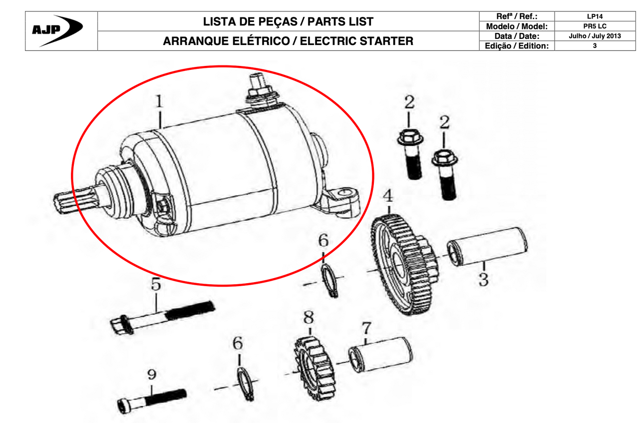 Gas Gas Cami AJP PR5 250 ,Starter Motor,Genuine 15100ME300000