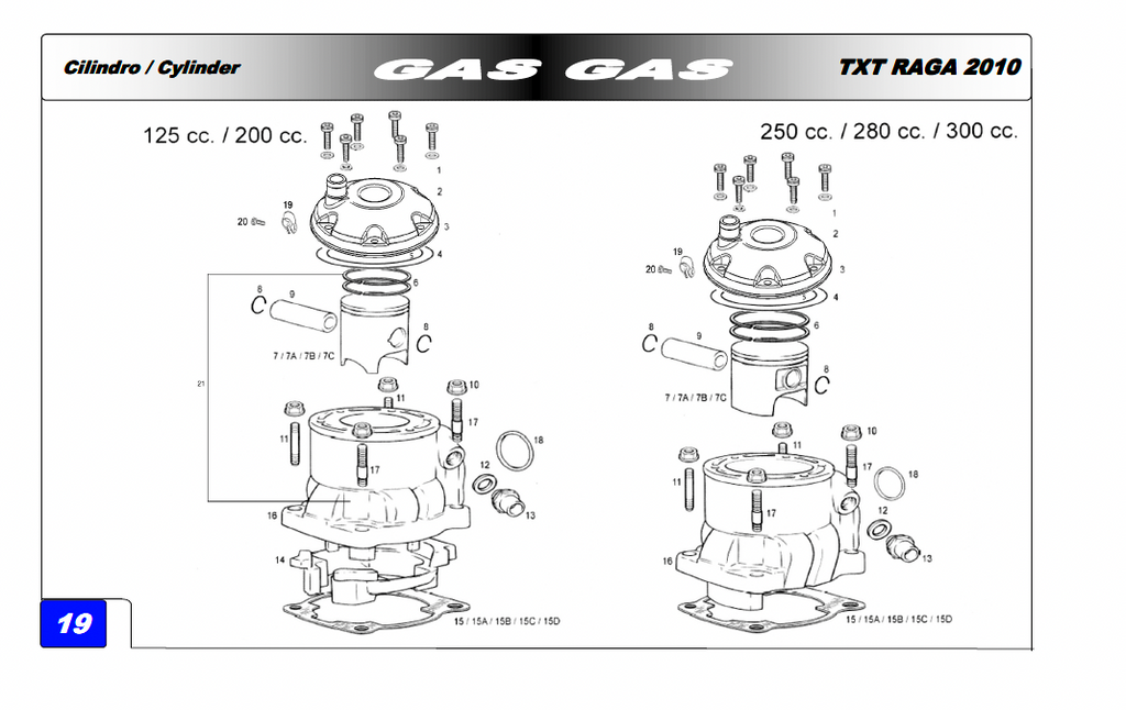 Gas Gas TXT Raga 250 ,Cylinder Head, Genuine NOS MT75000R2509