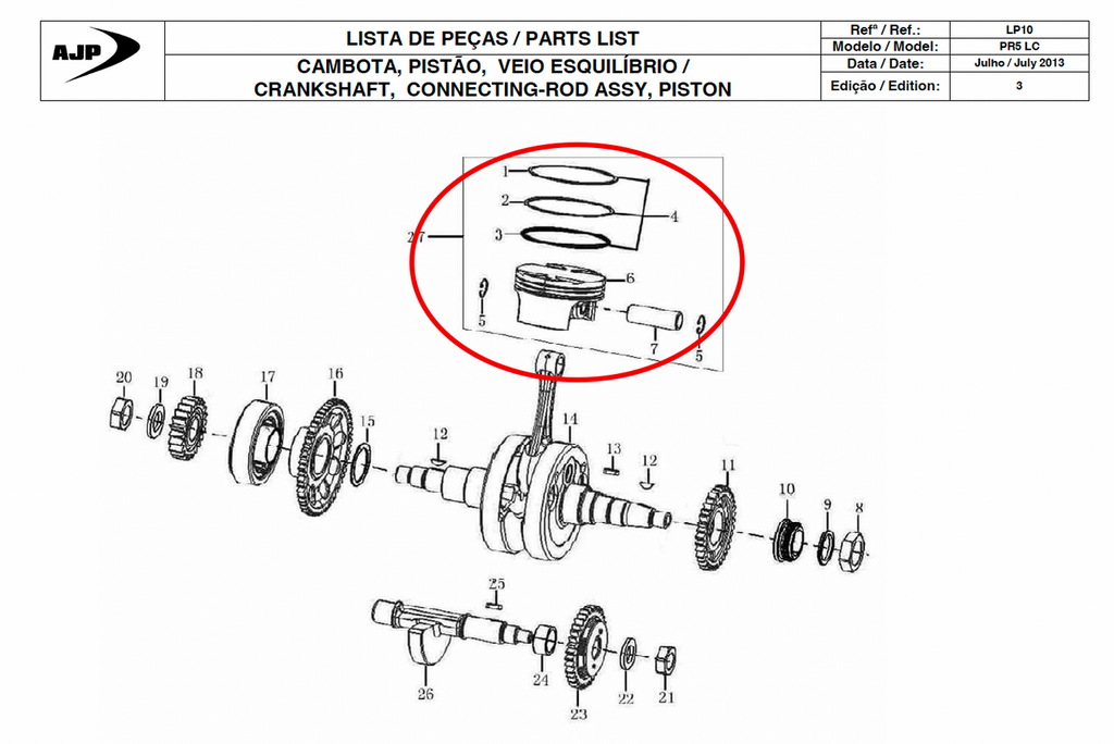 Gas Gas Cami AJP PR5 ,Piston Complete, 23242-ME30-0001