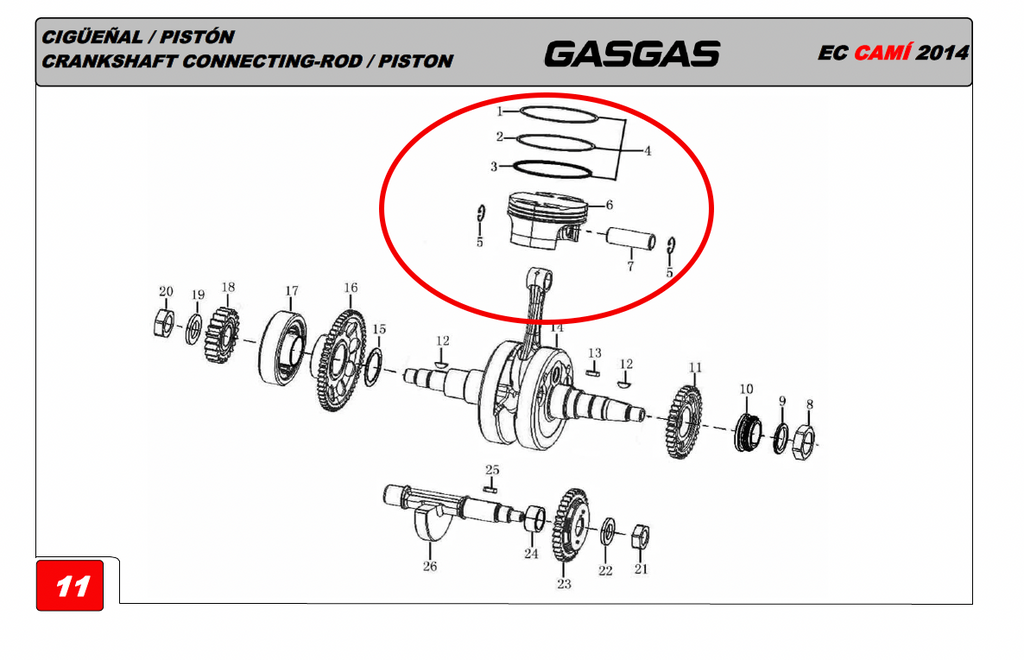 Gas Gas Cami AJP PR5 ,Piston Complete, 23242-ME30-0001