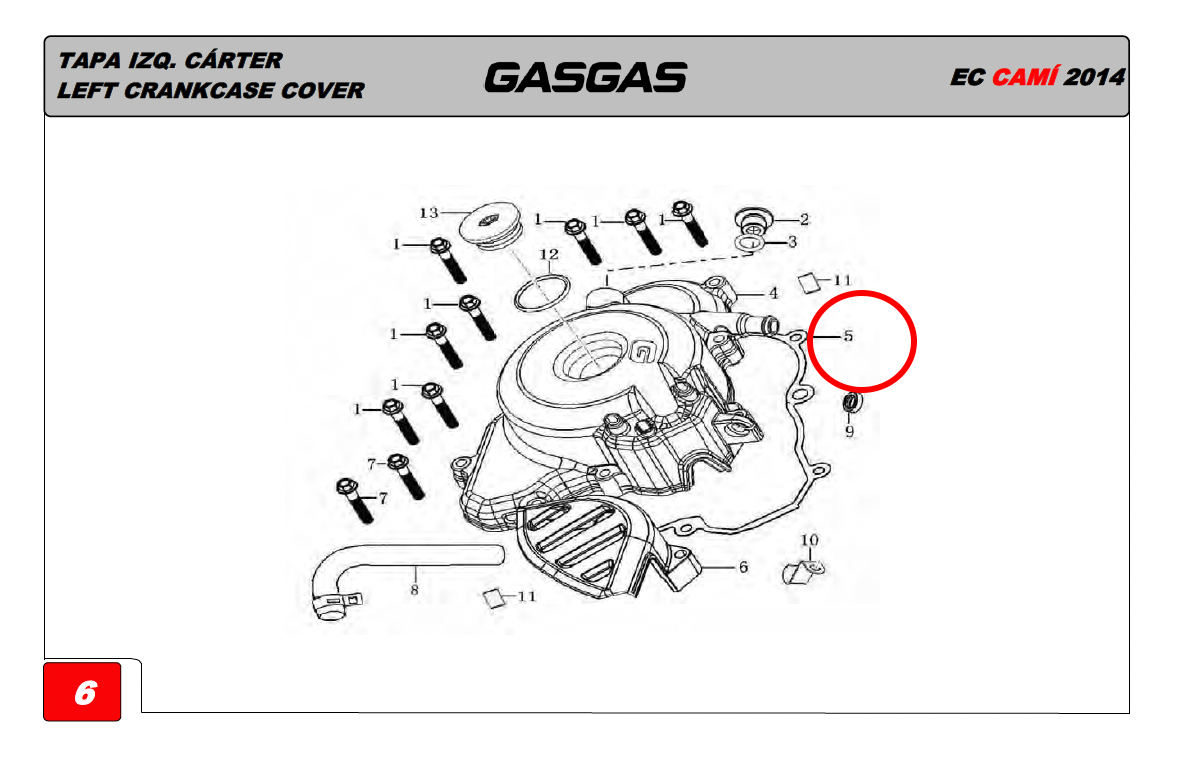Gas Gas Cami, AJP PR5, Left Crankcase Gasket, 90207ME300000