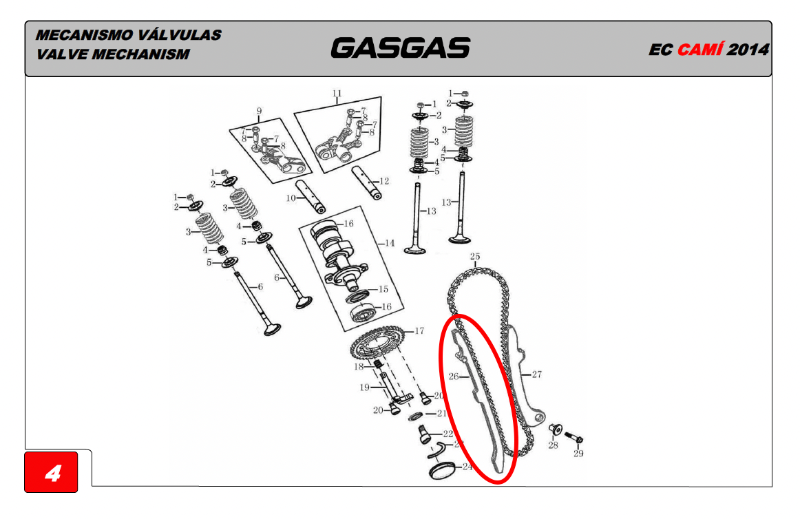 Gas Gas Cami AJP PR5, Cam Chain Guide, 1553AME300000