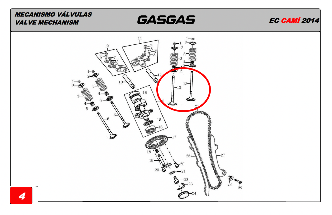 Gas Gas Cami AJP PR5 ,Intake Valve Pair, 15701ME300000